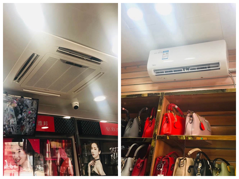 汇通市场首批独立门市空调安装完成