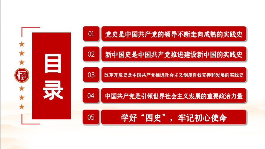 ”四史“学习教育（党课PPT摘录）