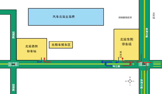 汽车北站停车场业务介绍及进出示意图