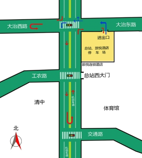 汽车总站停车场业务介绍及进出示意图